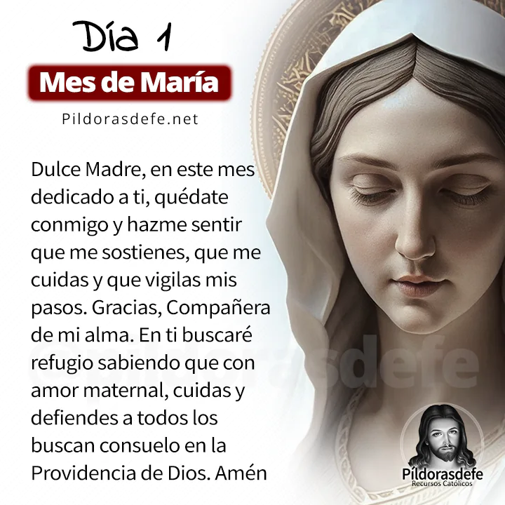  Oración a la Virgen María para el día 1 de mayo, mes de María