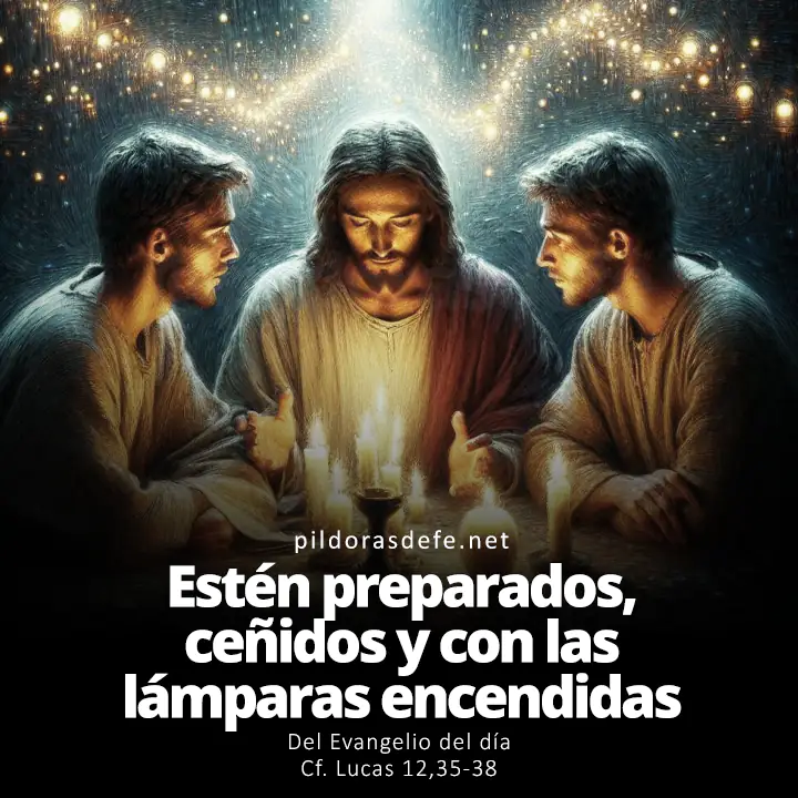 Evangelio del día, Lucas 12,35-38: Estén preparados, ceñidos y con las lámparas encendidas