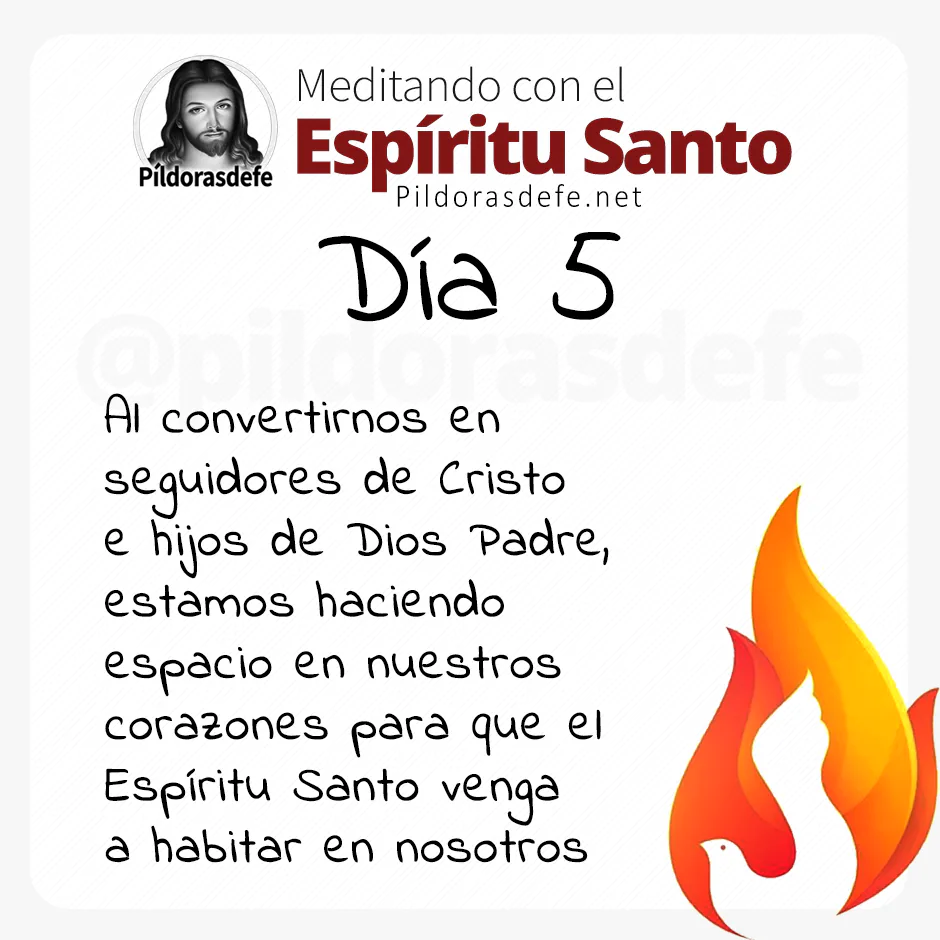 Meditación para el día 5 de la Novena al Espíritu Santo (Pentecostés)