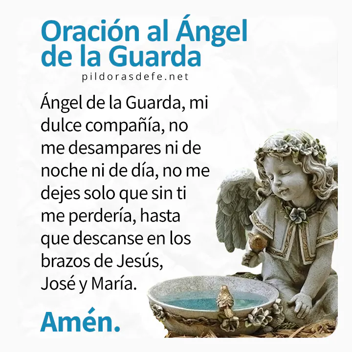 Oración al Ángel de la Guarda, dulce compañía