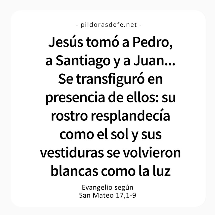 Evangelio de hoy domingo Lecturas de hoy 6 de agosto, 2023