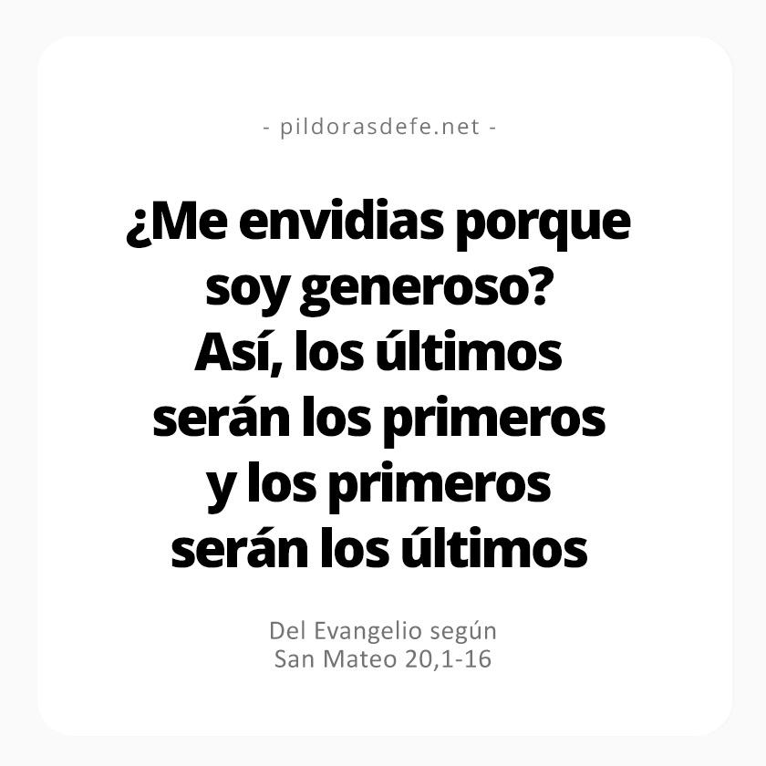 Cita bíblica del Evangelio de hoy (Mateo 20,1-16): Los últimos serán los primeros