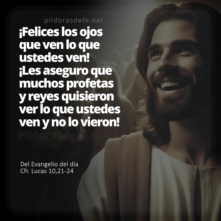 Cita bíblica Evangelio de hoy (Lucas 10,21-24): Felices los ojos que ven lo que ustedes ven