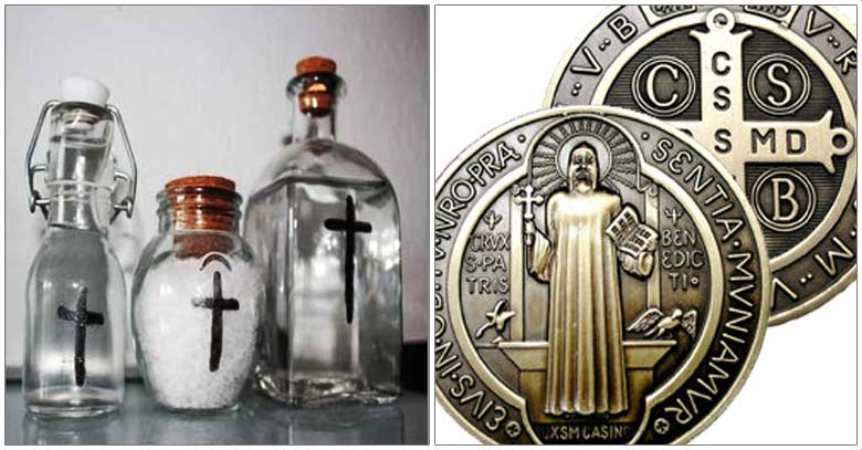 sacramentales medallas agua bendita sal iglesia catolica