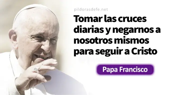 Tomar la cruz de cada dia Papa Francisco Lucas    Cita Biblica   