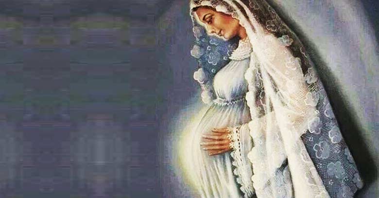 virgen maria embarazada luz de su vientre